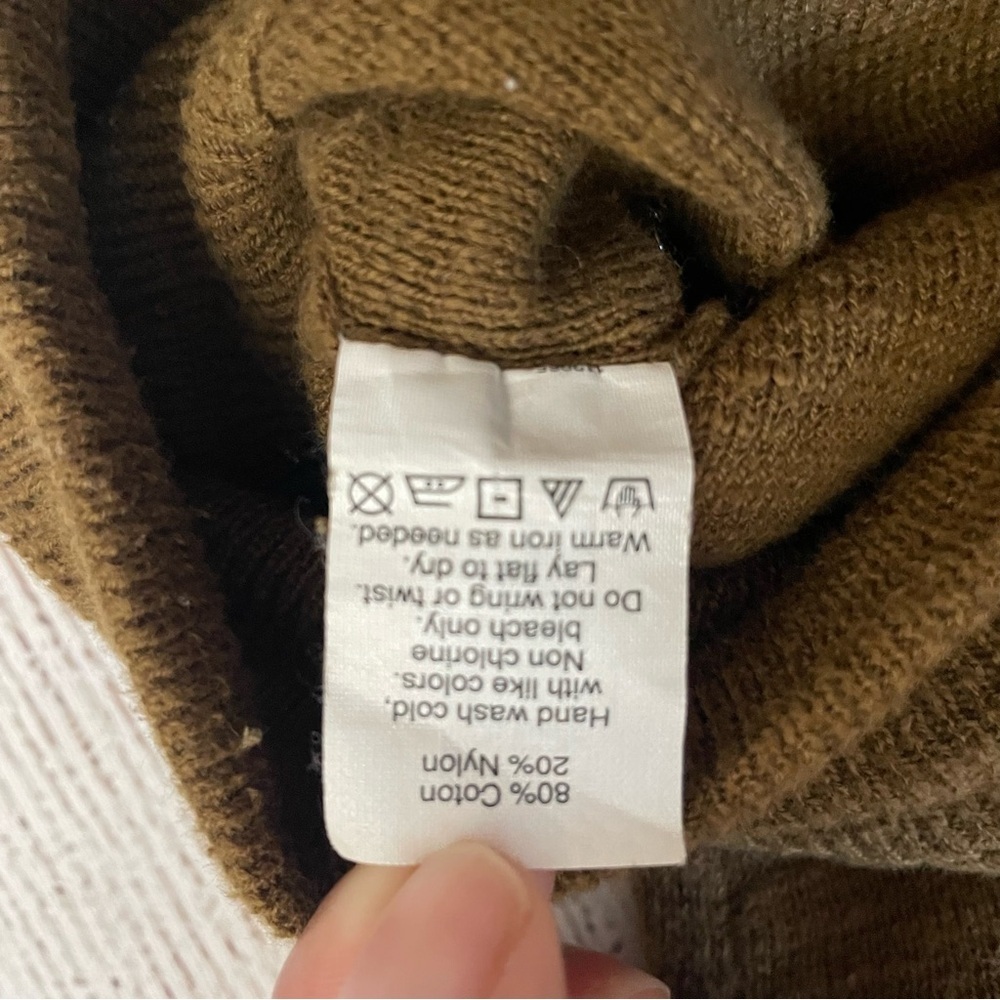 MADEWELL Women’s Milestone V-Neck Pullover Sweater Tan Weathered Olive Size XS - Picture 11 of 12